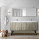 Lexora Lancy 72" W x 20" D Rustic Acacia Double Bath Vanity Cultured Marble Top with Faucet Set and 70" Mirror