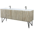 Lexora Lancy 80" W x 20" D Rustic Acacia Double Bath Vanity Cultured Marble Top with Faucet Set