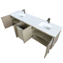 Lexora Lancy 80" W x 20" D Rustic Acacia Double Bath Vanity Cultured Marble Top with Faucet Set