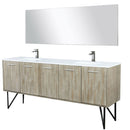 Lexora Lancy 80" W x 20" D Rustic Acacia Double Bath Vanity Cultured Marble Top with Faucet Set and 70" Mirror