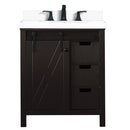 Lexora Marsyas 30" W x 22" D Brown Bath Vanity Marble Countertop and Faucet Set