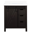 Lexora Marsyas 30" W x 22" D Brown Bath Vanity and Marble Countertop