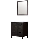 Lexora Marsyas 30" W x 22" D Brown Bath Vanity Marble Countertop and 28" Mirror