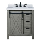 Lexora Marsyas 30" W x 22" D Ash Grey Bath Vanity Marble Countertop and Faucet Set