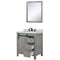 Lexora Marsyas 30" W x 22" D Ash Grey Bath Vanity Marble Countertop Faucet Set and 28" Mirror