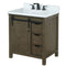 Lexora Marsyas 30" W x 22" D Rustic Brown Bath Vanity Marble Countertop and Faucet Set