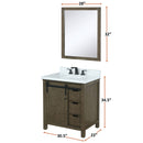 Lexora Marsyas 30" W x 22" D Rustic Brown Bath Vanity Marble Countertop and Faucet Set