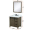 Lexora Marsyas 30" W x 22" D Rustic Brown Bath Vanity Marble Countertop with Faucet Set and 28" Mirror