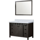 Lexora Marsyas 48" W x 22" D Brown Bath Vanity Marble Countertop and 44" Mirror