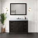 Lexora Marsyas 48" W x 22" D Brown Bath Vanity Marble Countertop and 44" Mirror