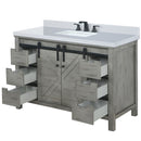 Lexora Marsyas 48" W x 22" D Ash Grey Bath Vanity Marble Countertop and Faucet Set