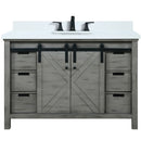 Lexora Marsyas 48" W x 22" D Ash Grey Bath Vanity Marble Countertop and Faucet Set