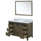 Lexora Marsyas 48" W x 22" D Rustic Brown Bath Vanity Marble Countertop and 44" Mirror