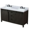 Lexora Marsyas 60" W x 22" D Brown Double Bath Vanity Marble Countertop and Faucet Set