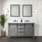 Lexora Marsyas 60" W x 22" D Ash Grey Double Bath Vanity Marble Countertop and 24" Mirrors