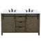 Lexora Marsyas 60" W x 22" D Rustic Brown Double Bath Vanity Marble Countertop and Faucet Set