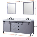 Lexora Marsyas 80" W x 22" D Dark Grey Double Bath Vanity Carrara Marble Countertop and Faucet Set