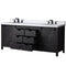 Lexora Marsyas 80" W x 22" D Brown Double Bath Vanity Marble Countertop and Faucet Set