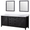 Lexora Marsyas 80" W x 22" D Brown Double Bath Vanity Marble Countertop and 30" Mirrors