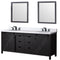 Lexora Marsyas 80" W x 22" D Brown Double Bath Vanity Marble Countertop with Faucet Set and 30" Mirrors