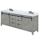 Lexora Marsyas 80" W x 22" D Ash Grey Double Bath Vanity Marble Countertop and Faucet Set