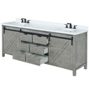 Lexora Marsyas 80" W x 22" D Ash Grey Double Bath Vanity Marble Countertop and Faucet Set