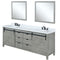 Lexora Marsyas 80" W x 22" D Ash Grey Double Bath Vanity Marble Countertop with Faucet Set and 30" Mirrors