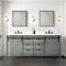 Lexora Marsyas 80" W x 22" D Ash Grey Double Bath Vanity Marble Countertop with Faucet Set and 30" Mirrors