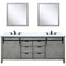 Lexora Marsyas 80" W x 22" D Ash Grey Double Bath Vanity Marble Countertop with Faucet Set and 30" Mirrors