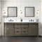 Lexora Marsyas 80" W x 22" D Rustic Brown Double Bath Vanity Marble Countertop and Faucet Set