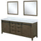 Lexora Marsyas 80" W x 22" D Rustic Brown Double Bath Vanity Marble Countertop and 30" Mirrors