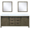 Lexora Marsyas 80" W x 22" D Rustic Brown Double Bath Vanity Marble Countertop and 30" Mirrors