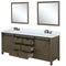 Lexora Marsyas 80" W x 22" D Rustic Brown Double Bath Vanity Marble Countertop with Faucet Set and 30" Mirrors