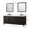 Lexora Marsyas 84" W x 22" D Brown Double Bath Vanity Marble Countertop and Faucet Set