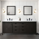 Lexora Marsyas 84 in W x 22 in D Brown Double Bath Vanity with Marble Countertop and 34 in Mirrors