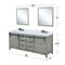 Lexora Marsyas 84 in W x 22 in D Ash Grey Double Bath Vanity with Marble Countertop and 34 in Mirrors