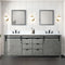 Lexora Marsyas 84 in W x 22 in D Ash Grey Double Bath Vanity, Marble Countertop with Faucet Set and 34 in Mirrors