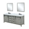 Lexora Marsyas 84 in W x 22 in D Ash Grey Double Bath Vanity, Marble Countertop with Faucet Set and 34 in Mirrors