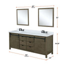 Lexora Marsyas 84" W x 22" D Rustic Brown Double Bath Vanity and Marble Countertop