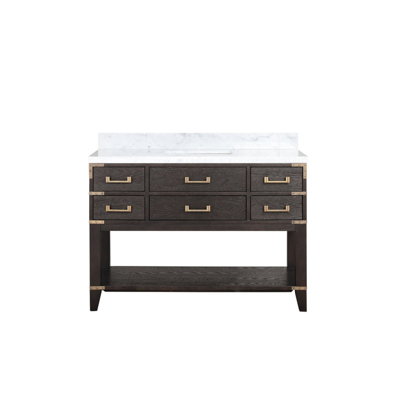 Lexora Norwalk 48 in W x 22 in D Single Bath Vanity and Carrara Marble Top