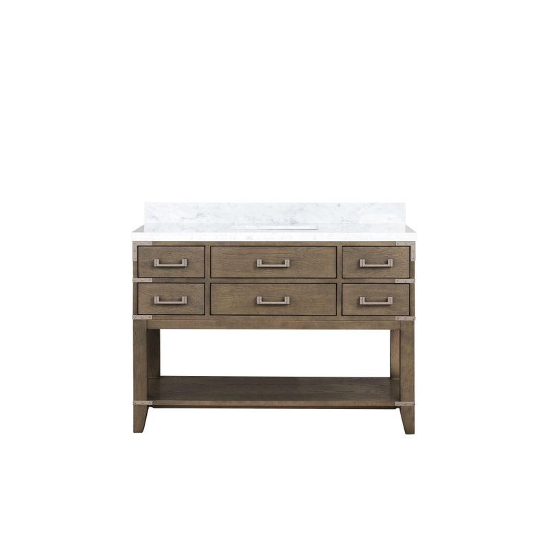 Lexora Norwalk 48 in W x 22 in D Single Bath Vanity and Carrara Marble Top