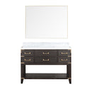 Lexora Norwalk 48 in W x 22 in D Single Bath Vanity with Carrara Marble Top and 46 in Mirror