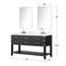 Lexora Norwalk 60 in W x 22 in D Double Bath Vanity with Carrara Marble Top and Faucet Set