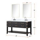 Lexora Norwalk 60 in W x 22 in D Double Bath Vanity with Carrara Marble Top and 28 in Mirrors