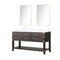 Lexora Norwalk 60 in W x 22 in D Double Bath Vanity with Carrara Marble Top and 28 in Mirrors