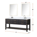 Lexora Norwalk 72 in W x 22 in D Double Bath Vanity and Carrara Marble Top