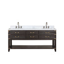 Lexora Norwalk 72 in W x 22 in D Double Bath Vanity with Carrara Marble Top and Faucet Set