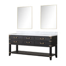 Lexora Norwalk 72 in W x 22 in D Double Bath Vanity with Carrara Marble Top and 34 in Mirrors