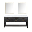 Lexora Norwalk 72 in W x 22 in D Double Bath Vanity with Carrara Marble Top and 34 in Mirrors