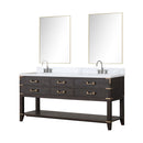 Lexora Norwalk 72 in W x 22 in D Double Bath Vanity with Carrara Marble Top Faucet Set and 34 in Mirrors